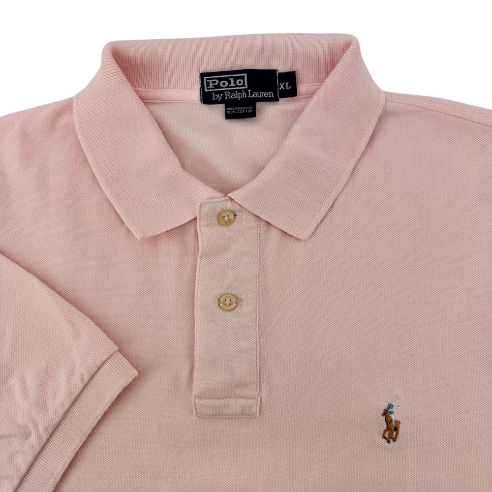 Polo Ralph Lauren Mens XL Pink Short Sleeve Pique Cotton Polo Shirt Classic Fit
